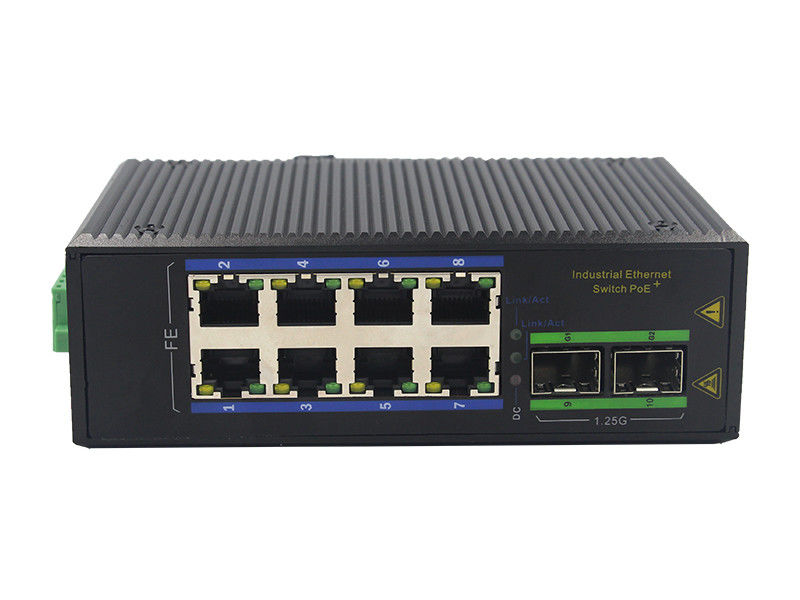 8 commutateur industriel gauche MSG1208F d'Ethernet de 10BaseT 3W IP40