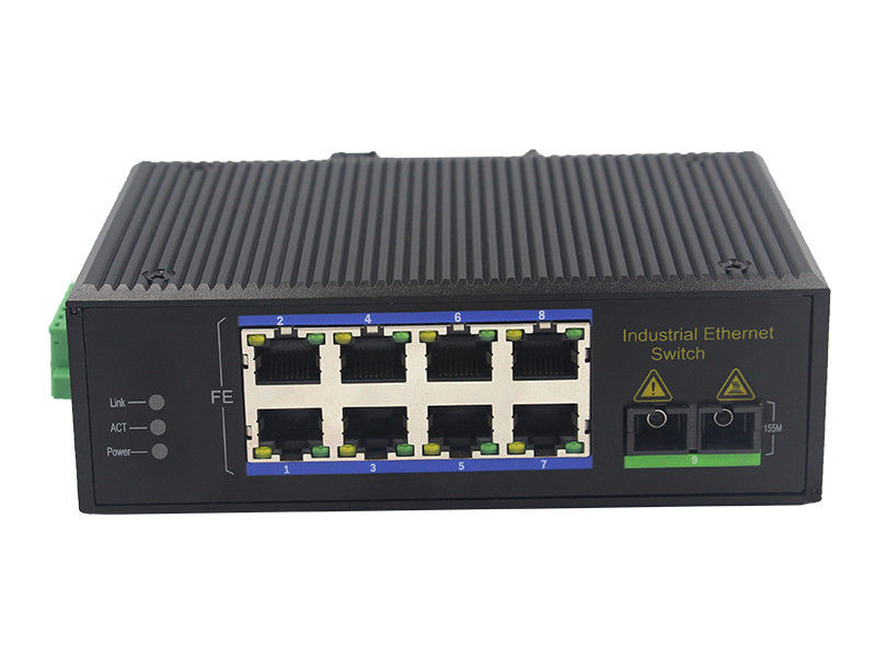 MSE1108P 100M commutateur optique gauche de PoE de fibre de 10BaseT de 8 DC12V